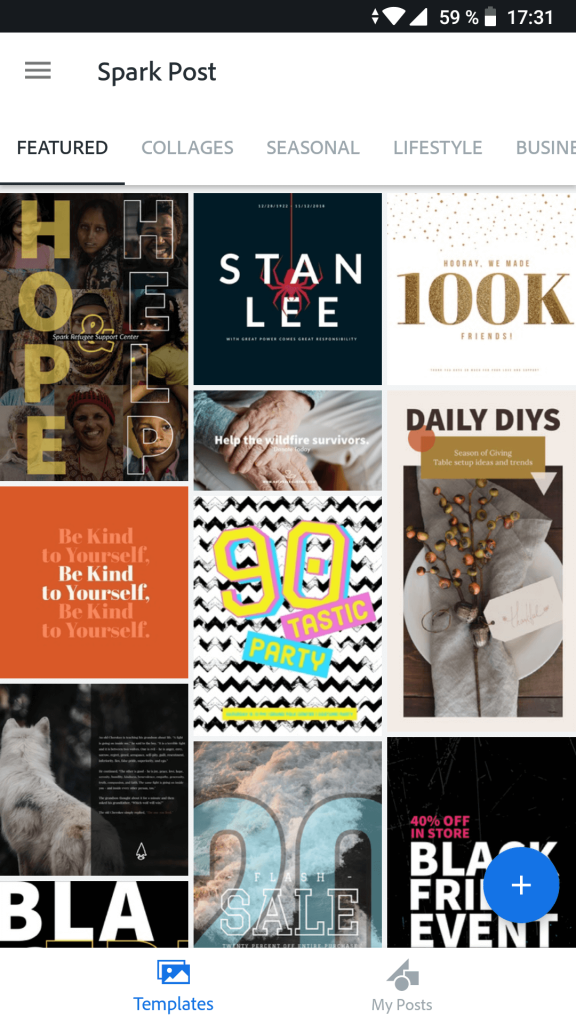 Apps para hacer mejores historias de Instagram - Spark Post